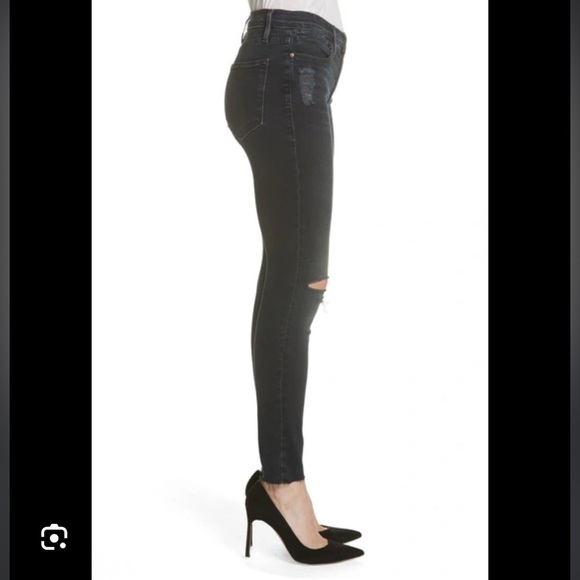 NWT Frame Denim Le High Skinny Distressed Dark Wash Jean - Picture 10 of 10